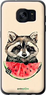 Чохол на Samsung Galaxy S7 Edge G935F Єнотик з кавуном "4605u-257-2448"