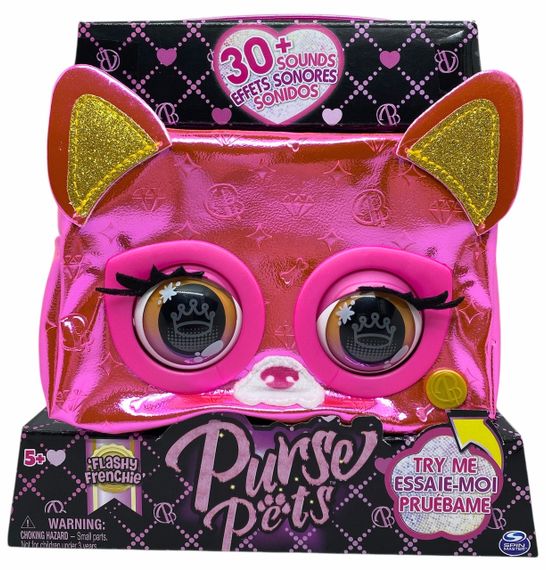 Сумочка Purse Pets щеня Flashy Franchie моргають очі видає звуки та мелодії рожева блискуча