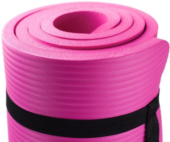 Коврик для йоги и фитнеса Павер систем PS-4017 NBR Fitness Yoga Mat Plus Pink (180х61х1) | Зображення 3