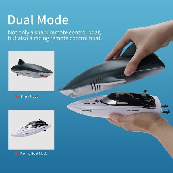 Катер на радіокеруванні Speedboat SHARK 2 в 1 іграшка акула на радіокеруванні | Зображення 1