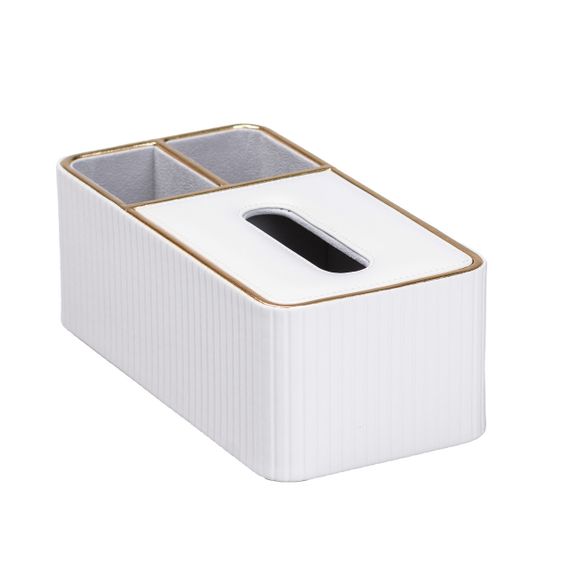 Серветниця на стіл з еко-шкіри з двома відділеннями 27 х 13.5 х 10 см Бежевий | Зображення 1