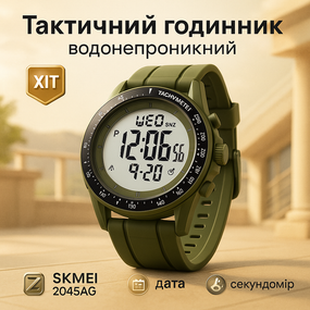 Водонепроникний годинник для риболовлі SKMEI 2045AG, Армійський годинник мілітарі WJ-94