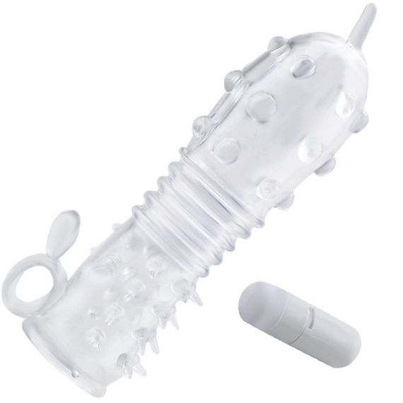 Насадка на член із вібрацією Big John-колір прозорий sexstyle