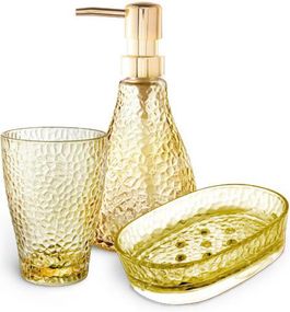 Аксессуары для ванной комнаты дозатор мыльница стакан Crystal yellow