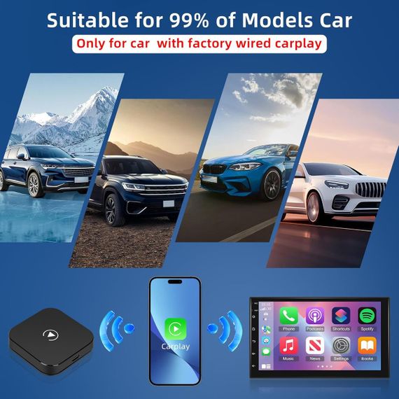 Бездротовий адаптер Carplay NHOPEEW для iPhone, карплей перетворює дротове з'єднання на бездротове в авто, з Wi-Fi Bluetooth | Зображення 5