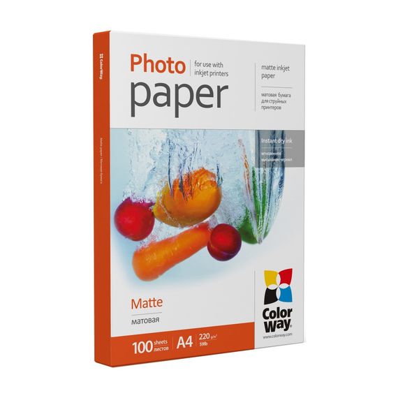 Фотопапір ColorWay A4 220г matte 100л (PM220100A4) | Зображення 1