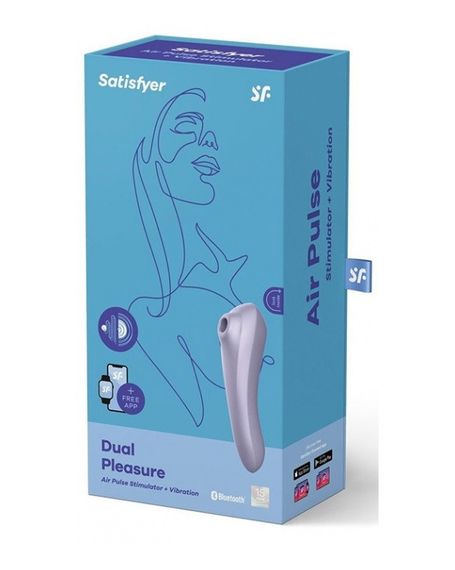 Двойной смарт вибратор с вакуумной стимуляцией Satisfyer Dual Pleasure сиреневый Sex Aura | Зображення 5