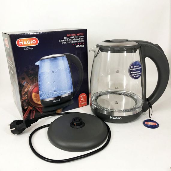 Хороший электрический чайник 2 л Magio MG-982 | Электрочайники с подсветкой | OB-716 Электронный чайник | Зображення 3