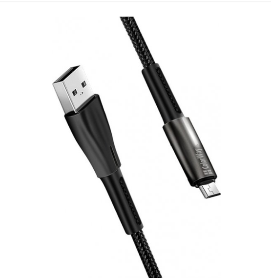 Кабель USB MicroUSB ColorWay CW-CBUM035-BK 2,4A плетений шнур 1м чорний | Зображення 2