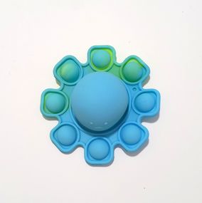 Игра антистресс №8 Pop it (Поп ит) Брелок, D=9см, в кульке Голубой