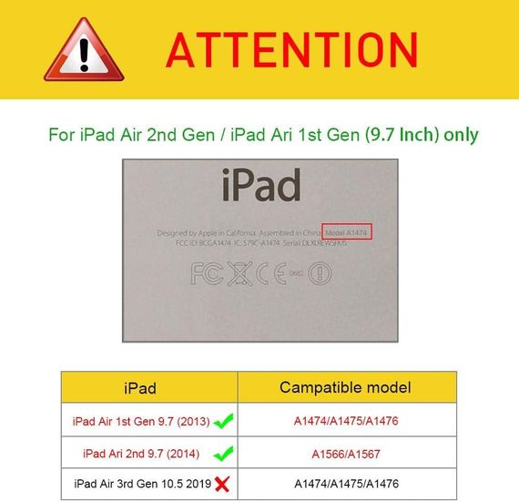 Чехол для iPad Air 2 2014, iPad Air 2013 9.7", ультратонкий, прозрачная задняя панель, функция сна пробуждения | Зображення 7