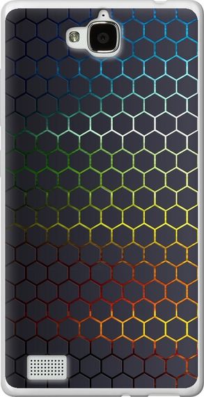Чехол на Huawei Honor 3C Переливающиеся соты "498u-307-17620"