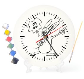 Дитячий набір для творчості годинник розмальовка Зайчик співак 30 см (Г0192)