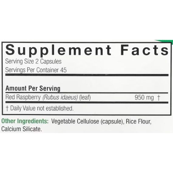 Комплекс при менопаузі Nature's Answer Red Raspberry 950 mg 90 Veg Caps | Зображення 1