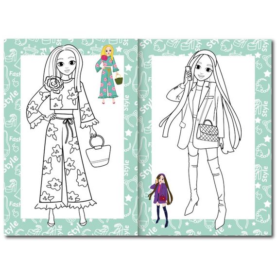 Книжка розмальовка "Модниці" РМ-48-36 с цветными подсказками | Зображення 1