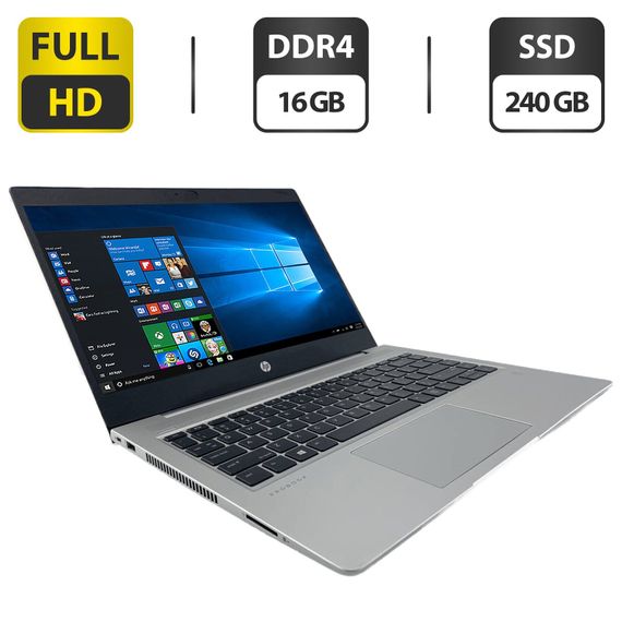 Ноутбук HP ProBook 445 G7 / 14" (1920x1080) IPS / AMD Ryzen 5 4500U (6 ядер по 2.3 - 4.0 GHz) / 16 GB DDR4 / 240 GB SSD / AMD Radeon Graphics / WebCam б/у