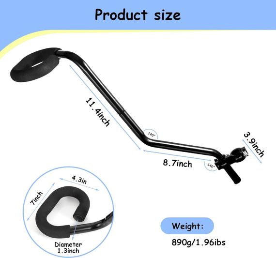 Ручка-держатель для обучения езде на детском велосипеде толкатель для балансировки беговела алюминиевый черный | Зображення 2