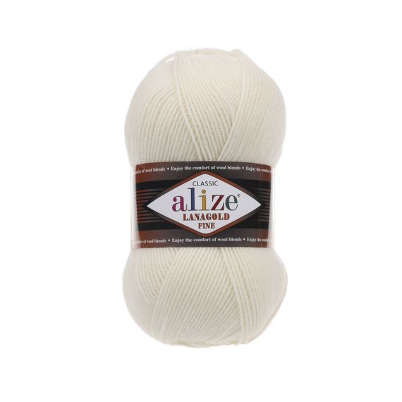 Пряжа Alize Lanagold Fine 62 напіввовна