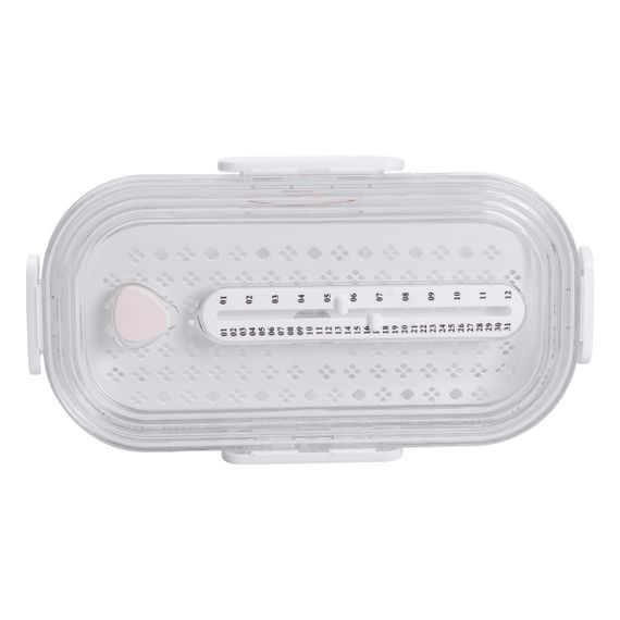 Контейнер для їжі пластиковий 32.5х17.5х6 см харчовий контейнер з індикатором дати 1 л Білий HP-27-7 | Зображення 5