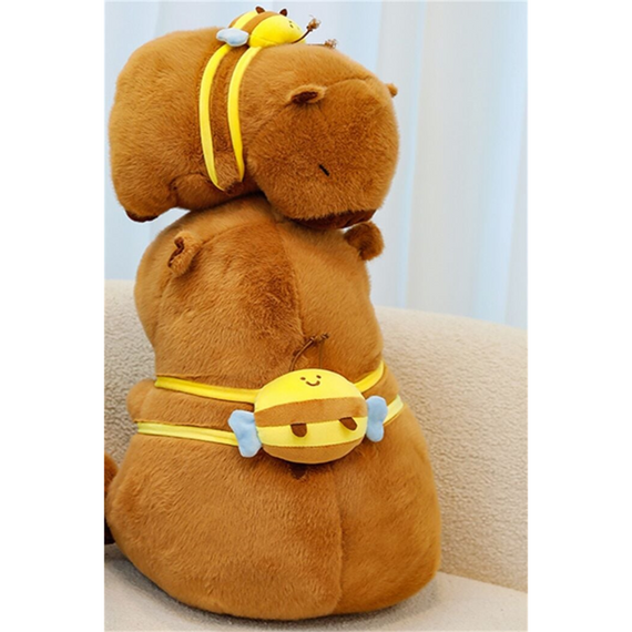 Плюшева капібара з рюкзаком у формі бджоли 29.5 см — іграшка для сну, ігор та інтер'єру, м'який гіпоалергенний подарунок | Зображення 5