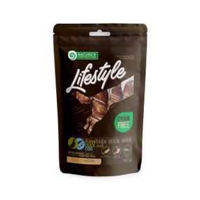 Ласощі для собак Nature's Protection Lifestyle Rawhide Sticks With Duck And Cod Rolls 75 г