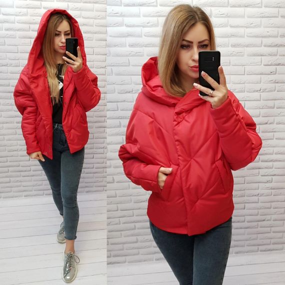 Куртка оверсайз, арт. 187, колір червоний