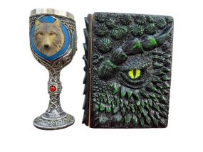 Подарунковий набір Келих 3D Вовки та Блокнот 3D «Око Лісового Дракона»