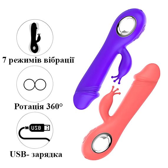 Вибратор-кролик с подогревом и ротацией (оранжевый, USB) | Зображення 6