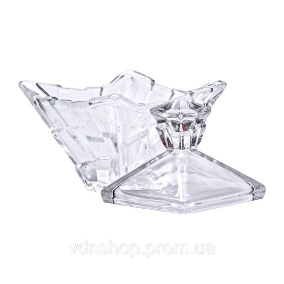 Сахарница с крышкой 10×10×12 см ваза сахарница квадратная стеклянная HP-4-118 | Зображення 3