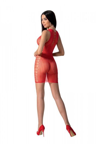 Мінісукня з вертикальним візерунком Passion BS097 One Size, red, плетіння з боків | Зображення 1