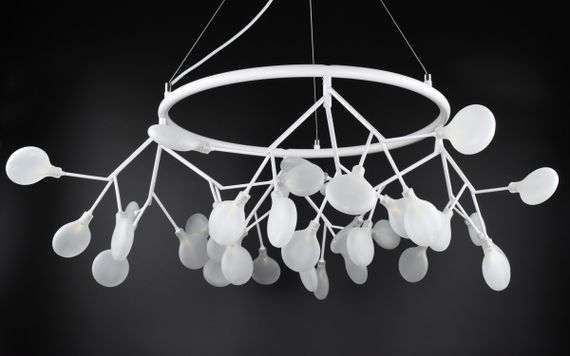 Люстра підвісна на 36 лампочок 27053 Білий 50-120х100х100 см. | Зображення 5