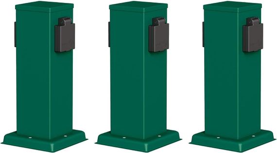 Садовая стойка с розетками алюминиевая MG PR SOCKET 80x80 DB IP65 | Зображення 1
