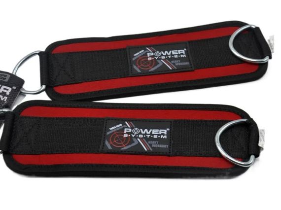Манжети на щиколотку Power System PS-3410 Ankle Strap (PS-3410_Black_Red) | Зображення 3