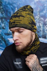Мужской комплект «Пиксель II» черный + оливковый + хаки
