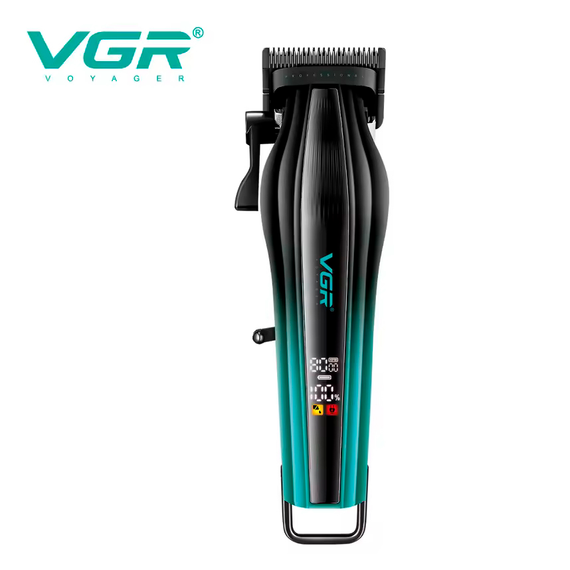 Аккумуляторная машинка для стрижки VGR V-273 GREEN, 6 насадок, 8000 RPM, 3000 mAh, LED дисплей | Зображення 2