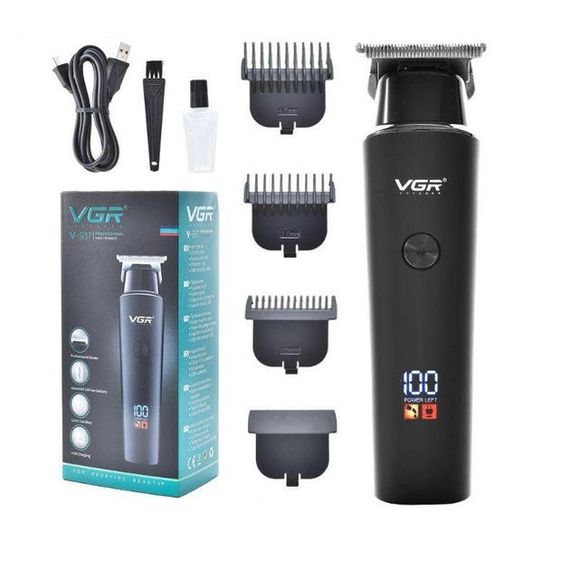 Тример для волосся VGR V-937, з USB-кабелем для зарядки, світлодіодним дисплеєм, 3 насадками | Зображення 8