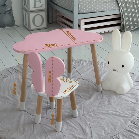Дитячий стіл хмаринка 46х70х40, столик трюмо для дівчаток, рожевий | Зображення 2
