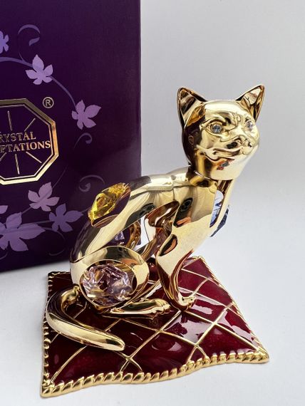 Колекційна фігурка зі стразами Cat Relax 8 см