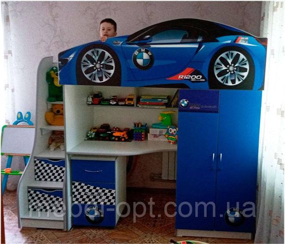 Детская кровать-комната Bed-Room №1 Ferrari графит, спальное место 1700х800 мм | Зображення 4