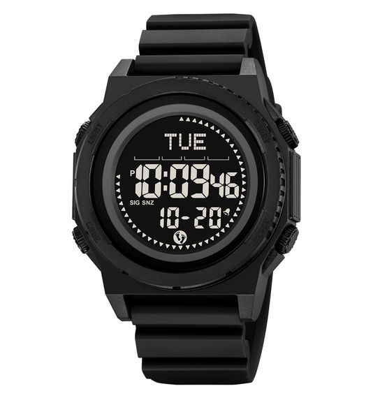 Чоловічий спортивний годинник Skmei 2626BK Black з компасом, крокоміром та вологозахистом 5 ATM