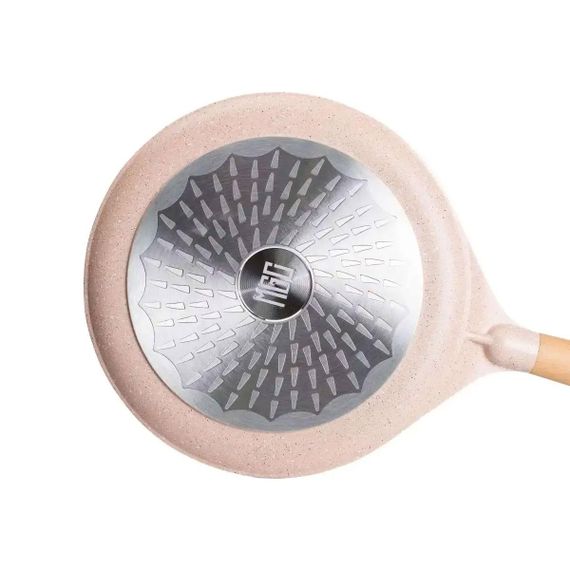 Алюмінієва млинцева сковорода з мармуровим антипригарним покриттям Ø 28 см, товсте дно MGC бежевий HP-4-430CR | Зображення 4