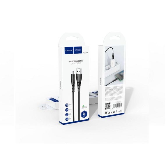 Кабель CHAROME C20-01 USB-A to Micro charging data cable Black | Зображення 1
