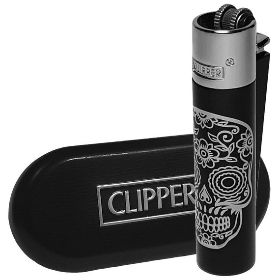 Газова Металева Запальничка Кліппер "Clipper Metal Mexican Skulls Silver"
