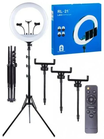 Кільцева лампа для фото та відео з тримачем для телефону RL-21 54 см | Зображення 3