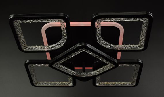 Люстра світлодіодна стельова LED світильник для квартири на стелю лед з пультом 25991 Чорний 11х40х40 см. | Зображення 6