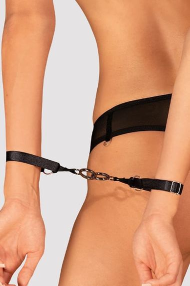 Наручники Obsessive Glandez Черные One Size | Зображення 1