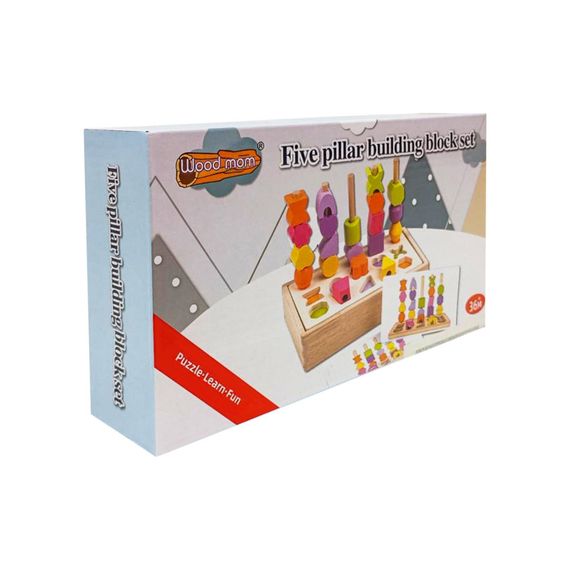 Дитяча дерев’яна іграшка "Пірамідка-сортер" C9407, 8 карток | Зображення 1