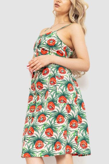 Модна жіноча сукня з принтом сезон літо-демісезон колір червоно-зелений FG_00820 | Зображення 2