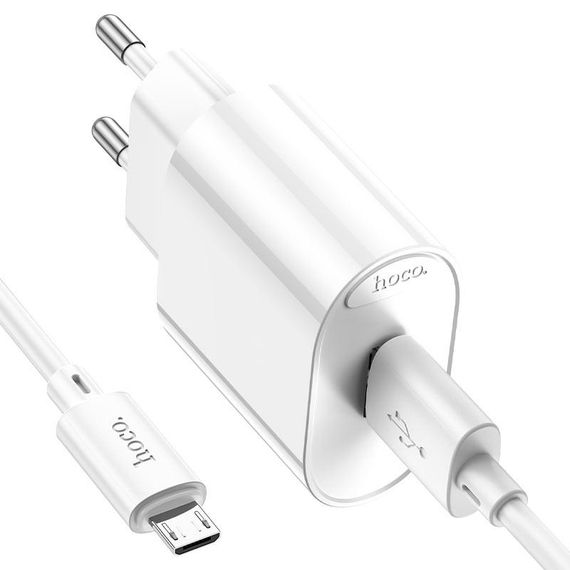 Набір СЗУ 110-240V HOCO C109A 1xUSB+кабель Micro, 3.0A, кабель 1м | Зображення 4