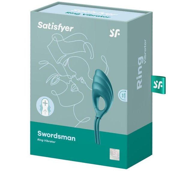 Ерекційне віброкільце-ласо Satisfyer Swordsman Green, міцна фіксація, 10 режимів, потужний мотор | Зображення 3